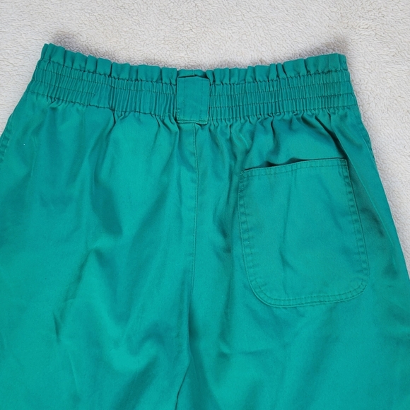 Vintage High Waisted Shorts Green Wide Leg Elastic Waist Pull On S - Picture 4 of 5